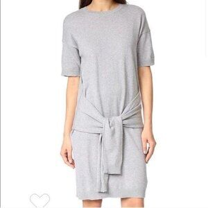Vince tie front knit sweater dress grey small